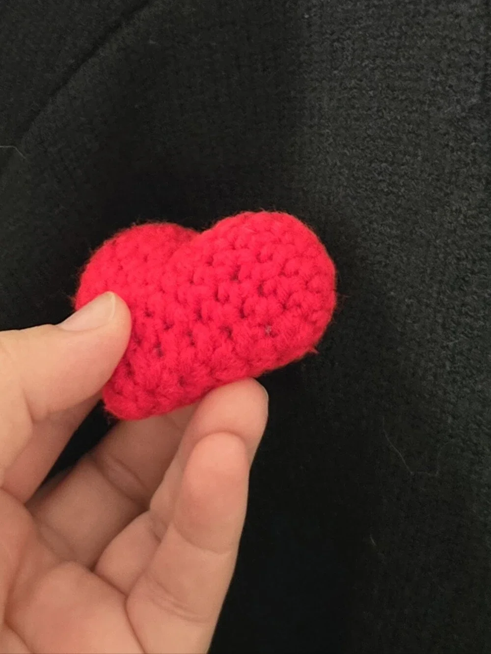 Cider Black Cardigan with Red Heart Appliqués